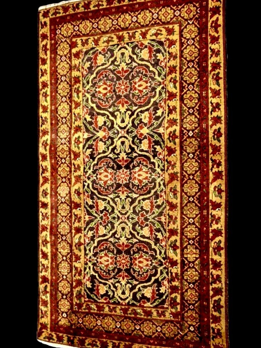 Old Malayer Rug, 103 X 192 Cm, Hand Knotted Wool In Iran, Persia, Circa 1900-1920, Good Condition-photo-1