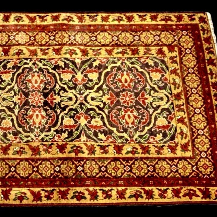 Old Malayer Rug, 103 X 192 Cm, Hand Knotted Wool In Iran, Persia, Circa 1900-1920, Good Condition-photo-3