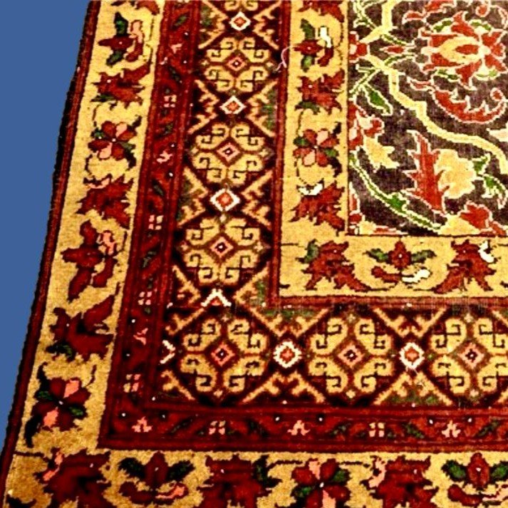 Old Malayer Rug, 103 X 192 Cm, Hand Knotted Wool In Iran, Persia, Circa 1900-1920, Good Condition-photo-4
