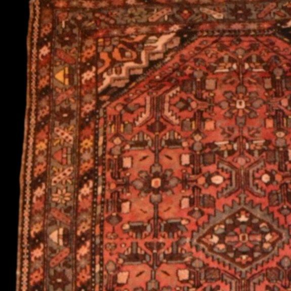 Old Hamadan Rug, 160 Cm X 204 Cm, Hand-knotted Wool Blend, Iran, Circa 1930-1950-photo-1