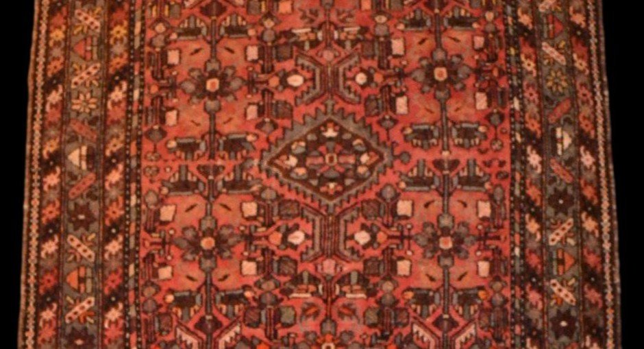 Old Hamadan Rug, 160 Cm X 204 Cm, Hand-knotted Wool Blend, Iran, Circa 1930-1950-photo-3
