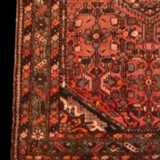 Old Hamadan Rug, 160 Cm X 204 Cm, Hand-knotted Wool Blend, Iran, Circa 1930-1950-photo-4