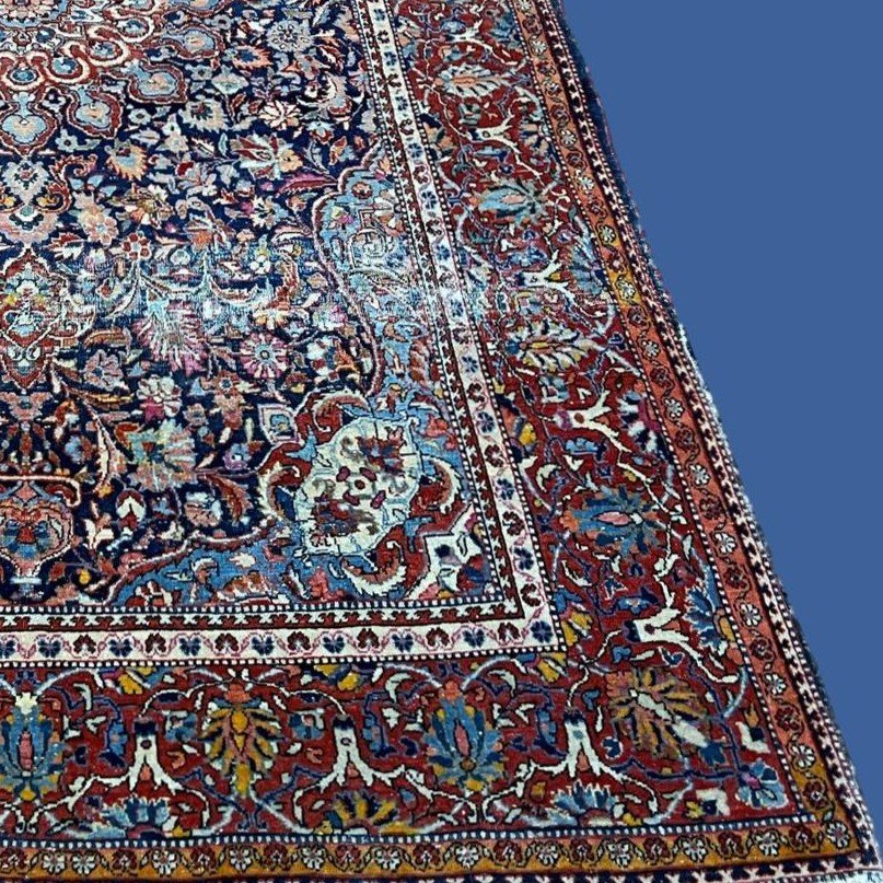 Tapis Kashan ancien, 125 cm x 210 cm, laine nouée main, Iran, Perse, seconde partie du XIXème S-photo-6