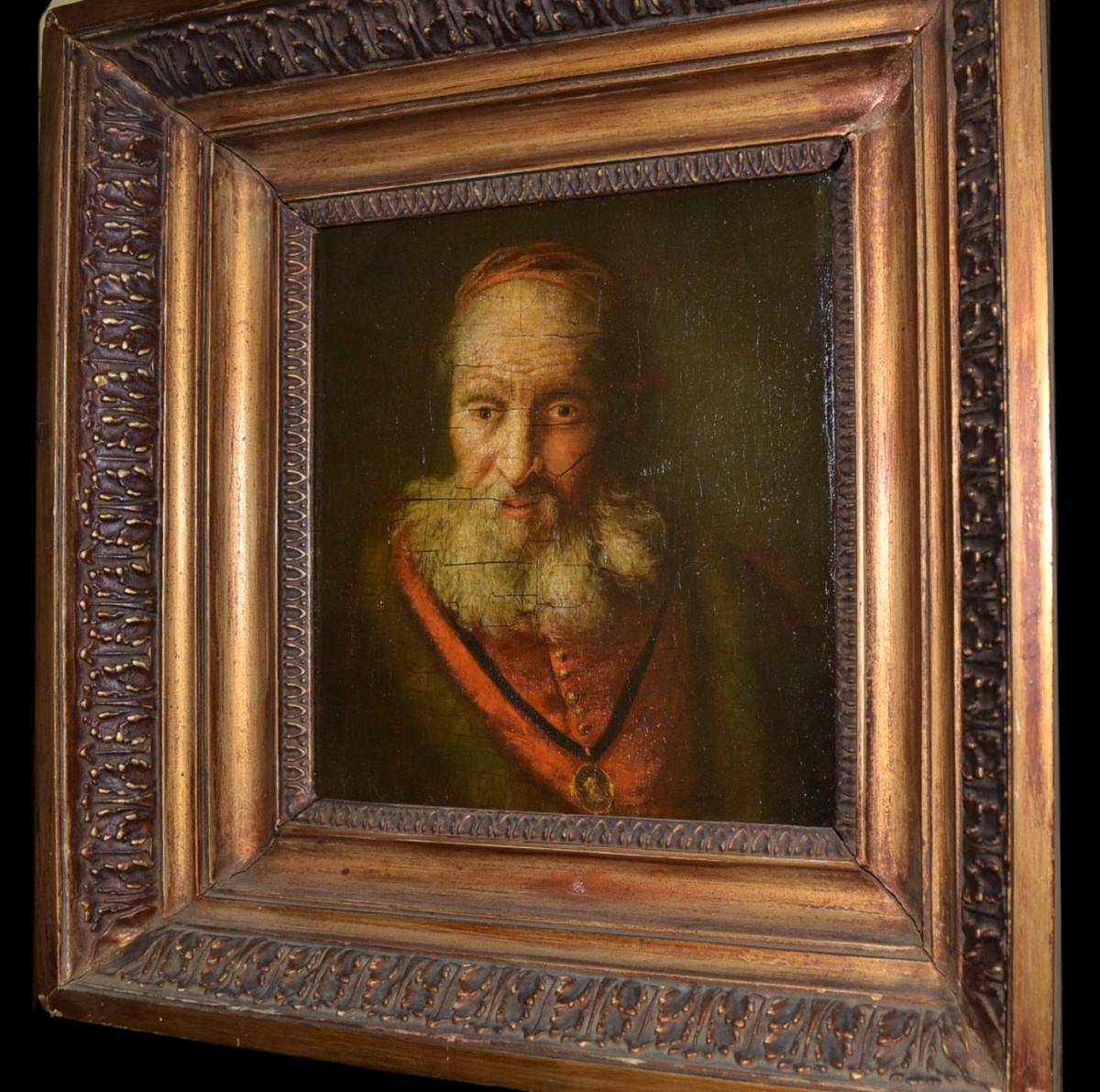 Portrait, Old Man, Circa 1890, Oil On Wood Panel