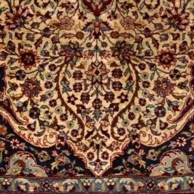 Tapis Ghoum, 140 cm x 220 cm, Indo-perse en laine nouée main vers 1980 en très bon état-photo-5