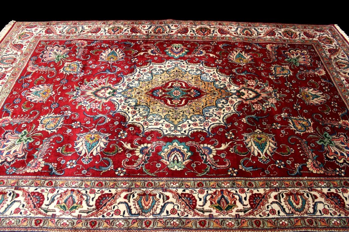 Tabriz Rug, 205 Cm X 310 Cm, Hand-knotted Kork Wool Circa 1970-1980, In Perfect Condition-photo-2