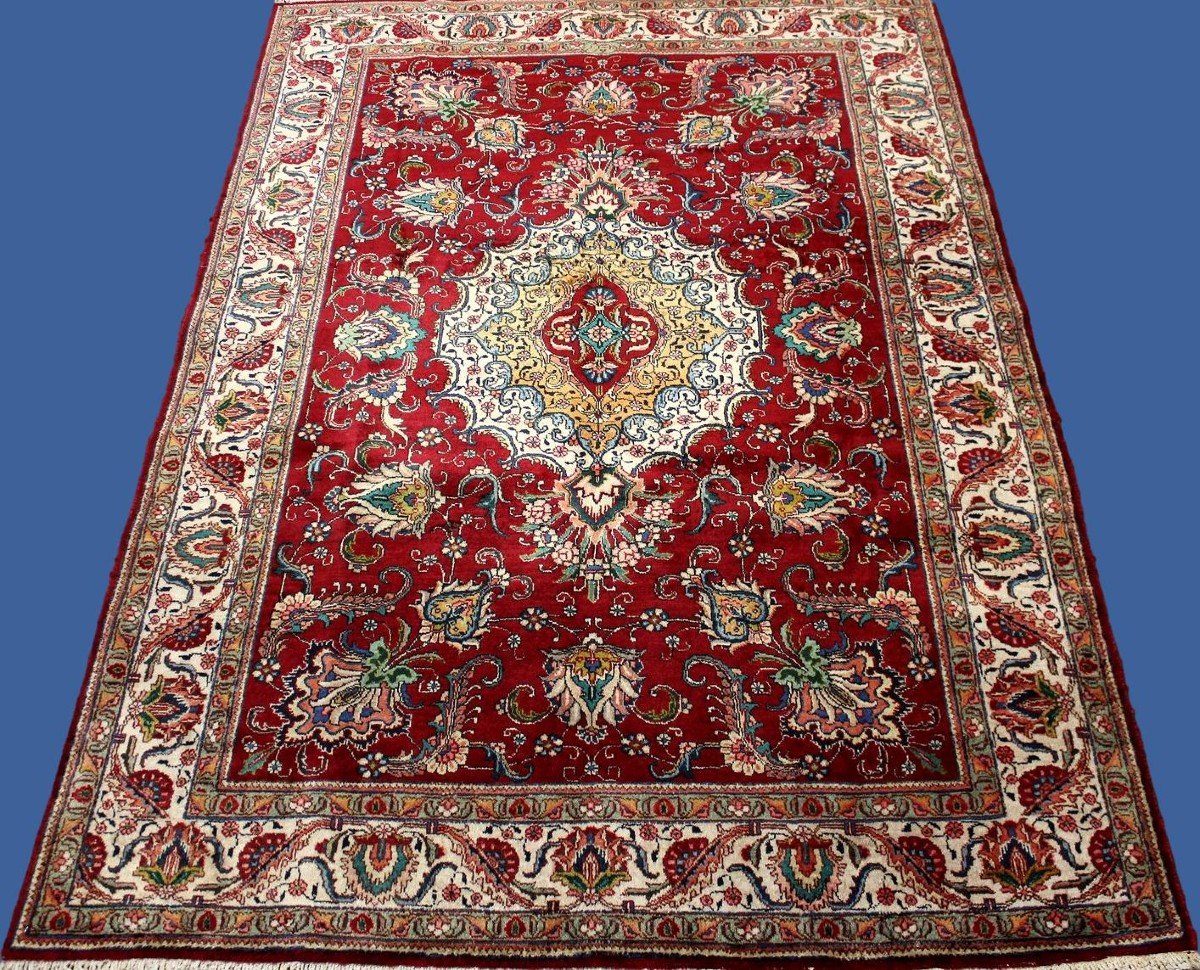 Tabriz Rug, 205 Cm X 310 Cm, Hand-knotted Kork Wool Circa 1970-1980, In Perfect Condition-photo-7