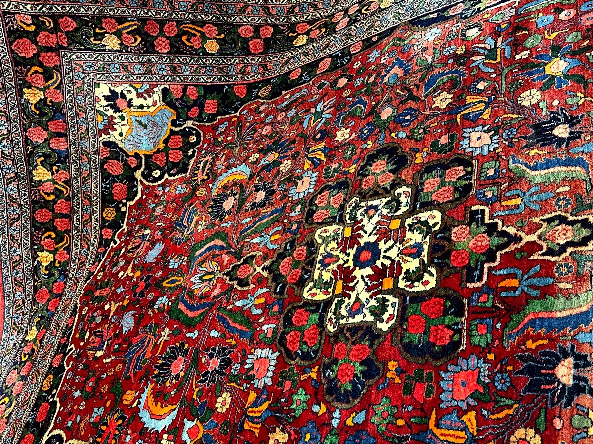 Tapis Bidjar ancien, 270 x 355 cm, laine nouée main vers 1920-1930 en Iran, en très bel état -photo-6