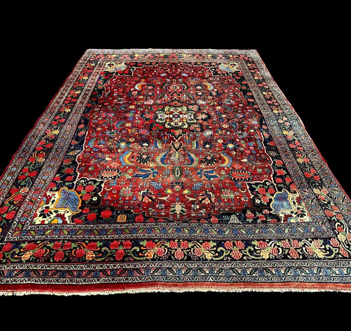 Old Bidjar Rug, 270 X 355 Cm, Hand-knotted Wool Circa 1920-1930 In Iran, In Very Good Condition -photo-8