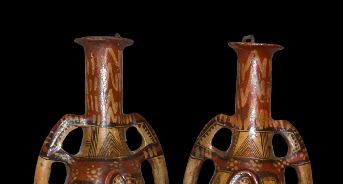 Pair Of Large Berber Footed Jars, Aït Daoula Tribe, Great Kabylia, End Of The 19th Century-photo-4