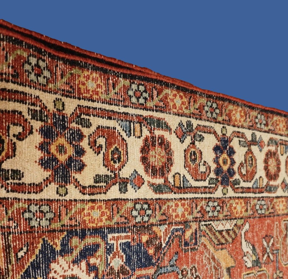 Tapis Tafresh ancien, 134 x 205 cm, laine nouée main en Iran, première partie du XXème siècle-photo-5