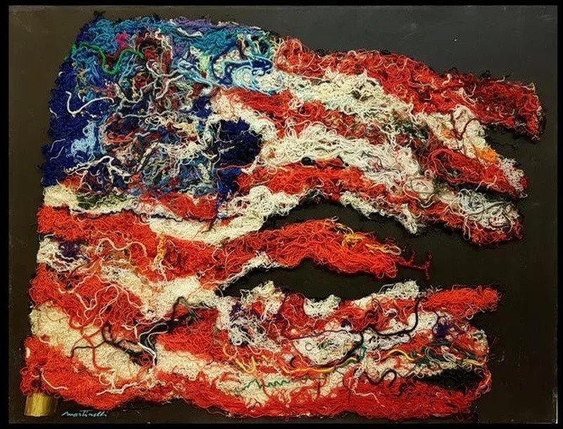 Mario Martinelli (1944 -) Hand-knotted Wool, "bandiera Dragona" 60 X 80 Cm, Italy, Framed-photo-4