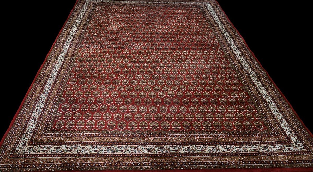 Sarough Mir Rug, 232 Cm X 353 Cm, Hand-knotted Kork Wool In Iran Circa 1970, In Very Good Condition-photo-3
