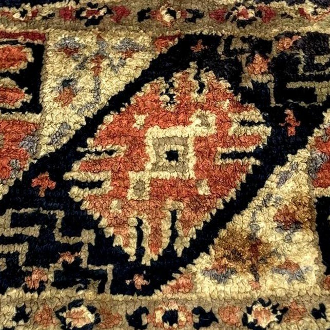 Tapis Kashgar, rare soie sur soie, 30 x 42 cm, dynastie Qing, Turkestan chinois, XIXème S-photo-2