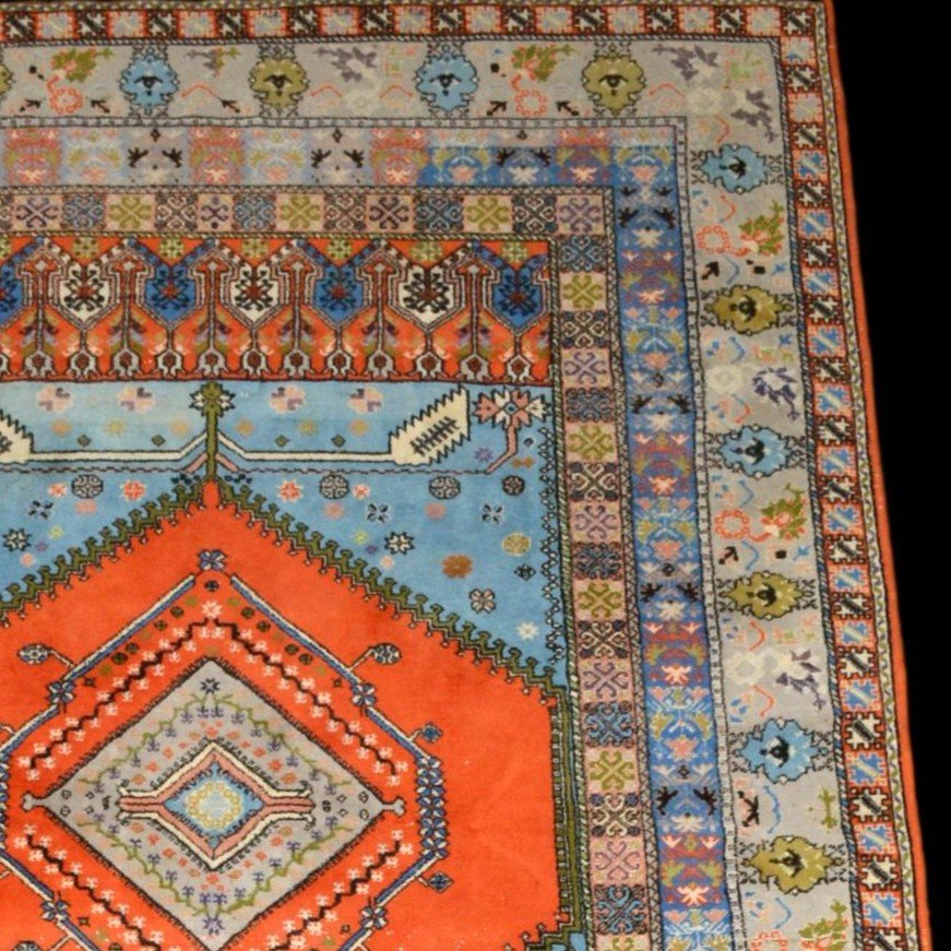 Rabat Rug, 200 X 305 Cm, Hand-knotted Wool In Morocco Circa 1960-1970 In Very Good Used Condition-photo-1