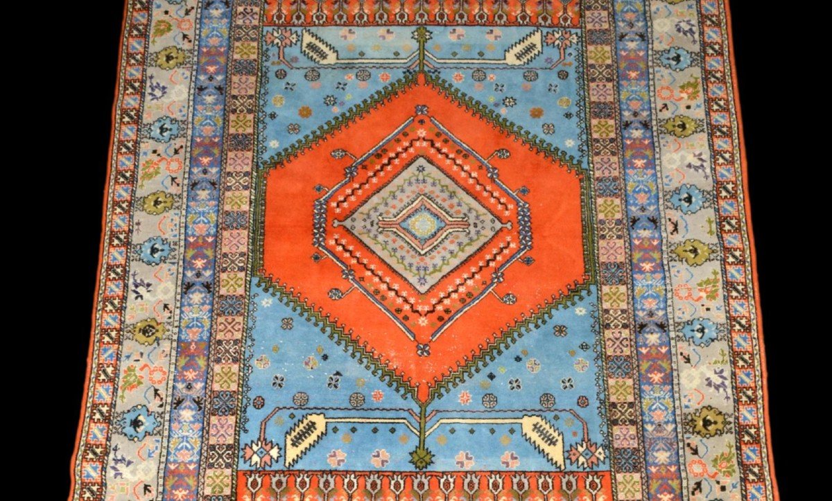 Rabat Rug, 200 X 305 Cm, Hand-knotted Wool In Morocco Circa 1960-1970 In Very Good Used Condition-photo-2