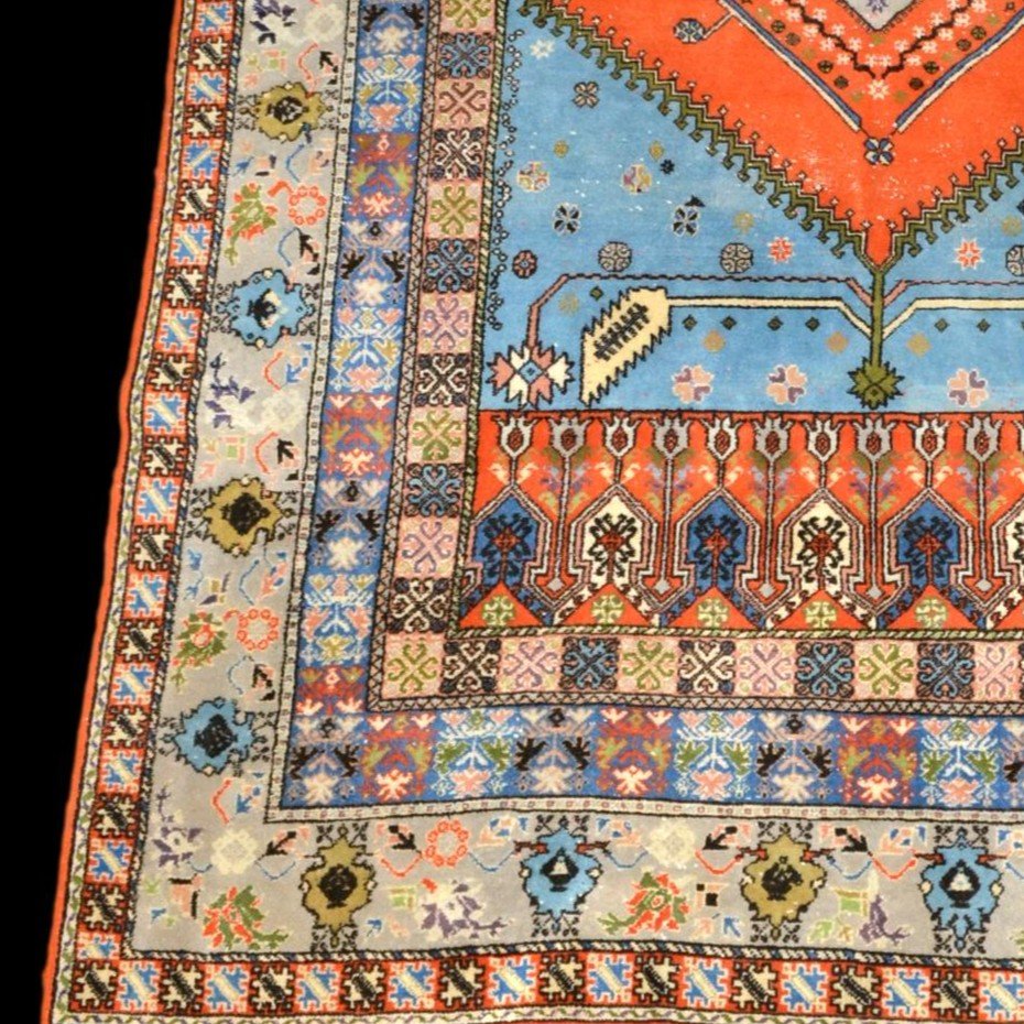 Rabat Rug, 200 X 305 Cm, Hand-knotted Wool In Morocco Circa 1960-1970 In Very Good Used Condition-photo-3