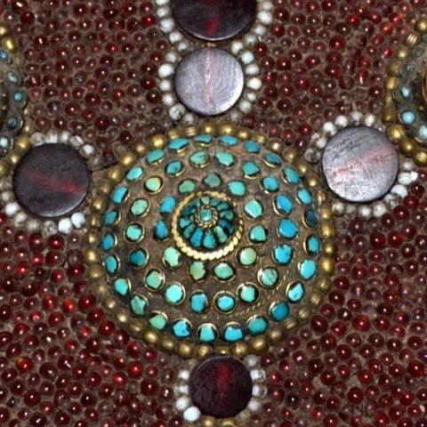 Important Plastron, Old Pectoral, Turquoise, Carnelian, Glass Beads, Tibet Or Ladakh-photo-3