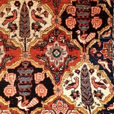 Tapis Bakhtiar ancien, 140 x 215 cm, beau persan en  laine nouée main en Iran  vers 1930-1950 -photo-6