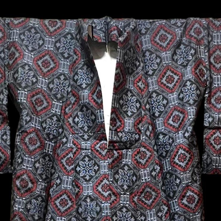Kimono Kimono 大島紬 Oshima Tsumugi, Silk, Japan, Showa Around 1950 In Very Good Condition-photo-4