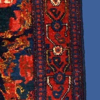 Tapis Senneh ancien, 110 x 152 cm, laine nouée main, Iran vers 1950, en très bel état d'usage-photo-5