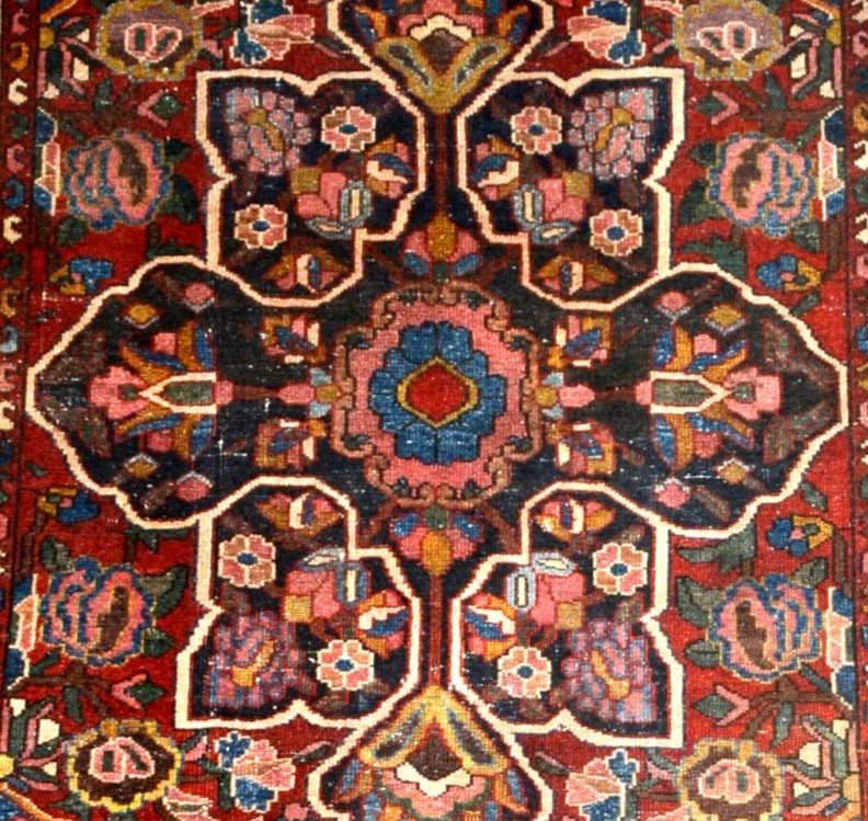 Tapis Bakhtiar ancien, 133 x 198 cm, laine nouée main en Perse, Iran, début du XXème, 1900-1920-photo-4