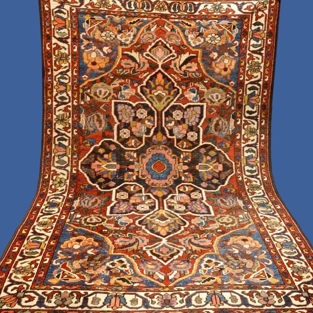 Tapis Bakhtiar ancien, 133 x 198 cm, laine nouée main en Perse, Iran, début du XXème, 1900-1920-photo-6