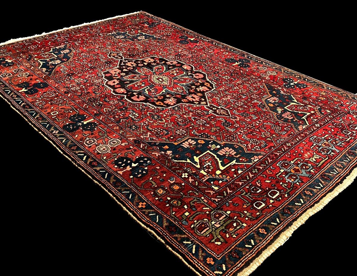 Tapis Mehraban, 130 cm x 195 cm, laine nouée main vers 1950-60 en Perse, Iran, très bel état-photo-2