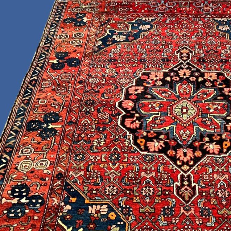Tapis Mehraban, 130 cm x 195 cm, laine nouée main vers 1950-60 en Perse, Iran, très bel état-photo-1