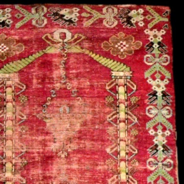 Kirsehir-medjidi Rug, 102 X 158 Cm, Ottoman Art, Hand-knotted Wool On Wool, Mid-19th Century-photo-4