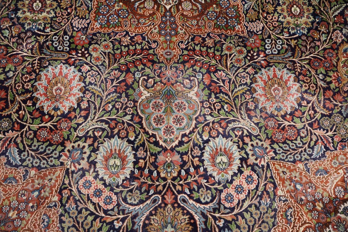 Tabriz Rug, Indo-persian, 270 Cm X 370 Cm, Finely Hand-knotted Wool Circa 1980, Perfect Condition-photo-4