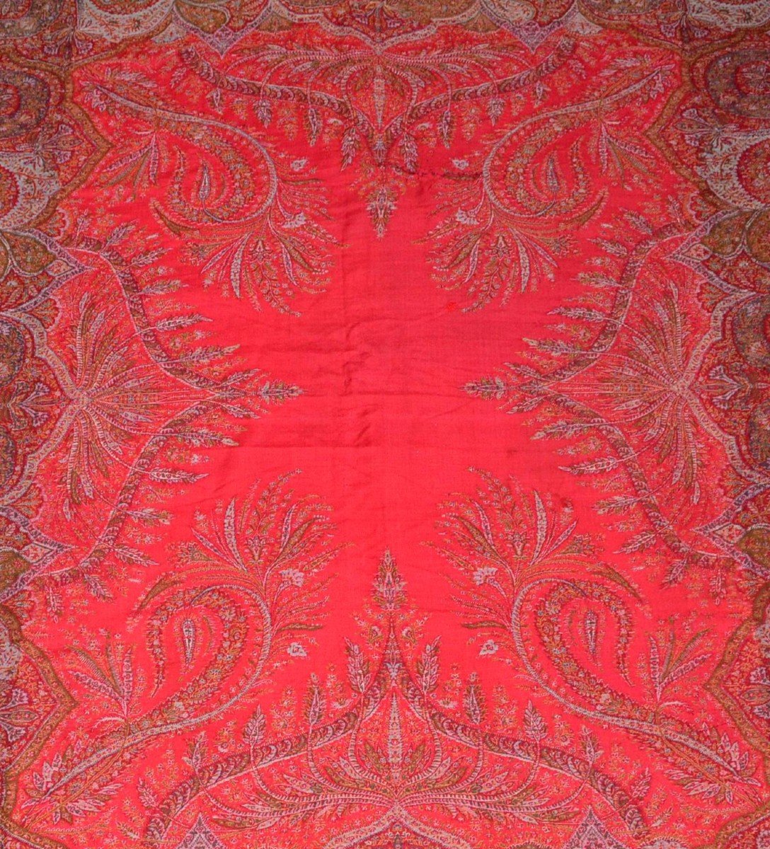 Cachemire Français, 145 cm x 155 cm, laine tissée vers 1860-1880, Paris ou Lyon, France-photo-3