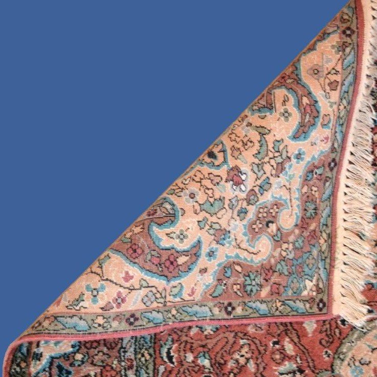 Tapis Cachemire en soie, 122 x 197 cm, noué main vers 1970, Srinagar, Cachemire, Inde du Nord-photo-7
