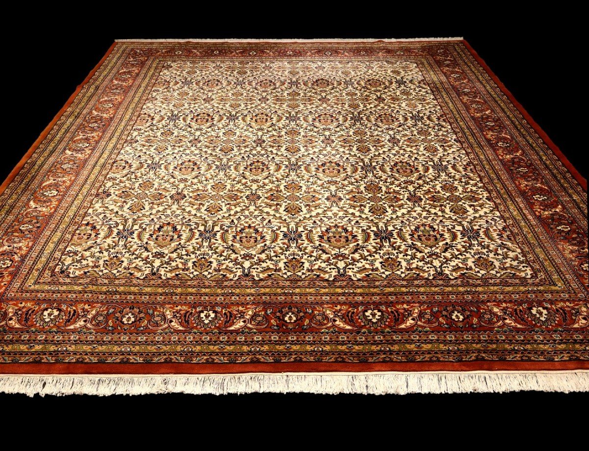 Tapis Sarough, 300 x 388 cm, laine nouée main, tapis de belle taille vers 1980, très bon état-photo-2