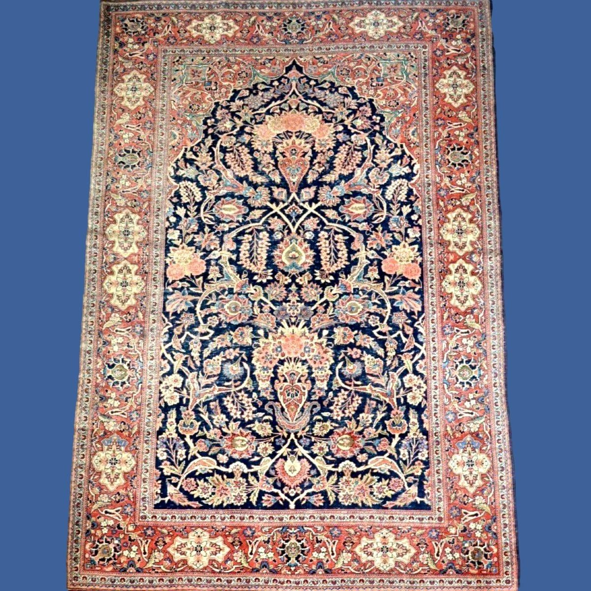 Kashan Carpet, 133 X 204 Cm, Wool & Silk Hand-knotted In Iran, First Part Of The 20th Century-photo-7