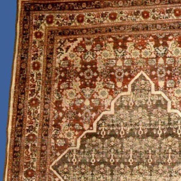 Tapis Tabriz ancien Hadji Jalili, 122 x 182 cm, laine & soie nouées main, Iran, Perse, Kadjar-photo-2