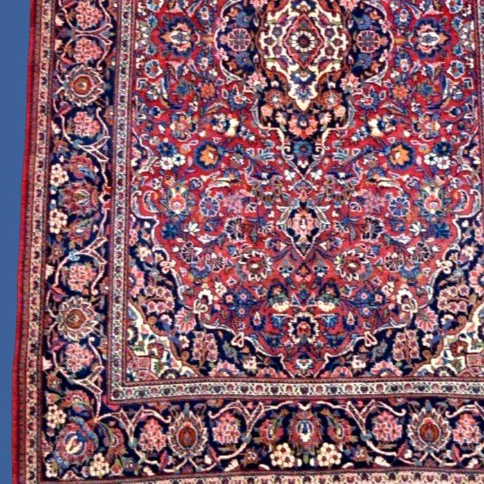Kashan Rug, 134 X 213 Cm, Hand-knotted Kork Wool In Iran Circa 1970-1980, In Perfect Condition-photo-3