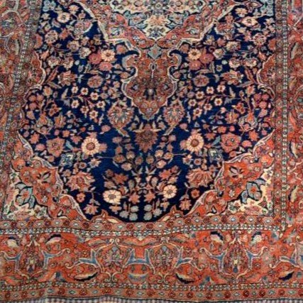 Paire de tapis Sarouk anciens, 135 x 197 cm, laine kork nouée main en Iran vers 1900 - 1920-photo-5