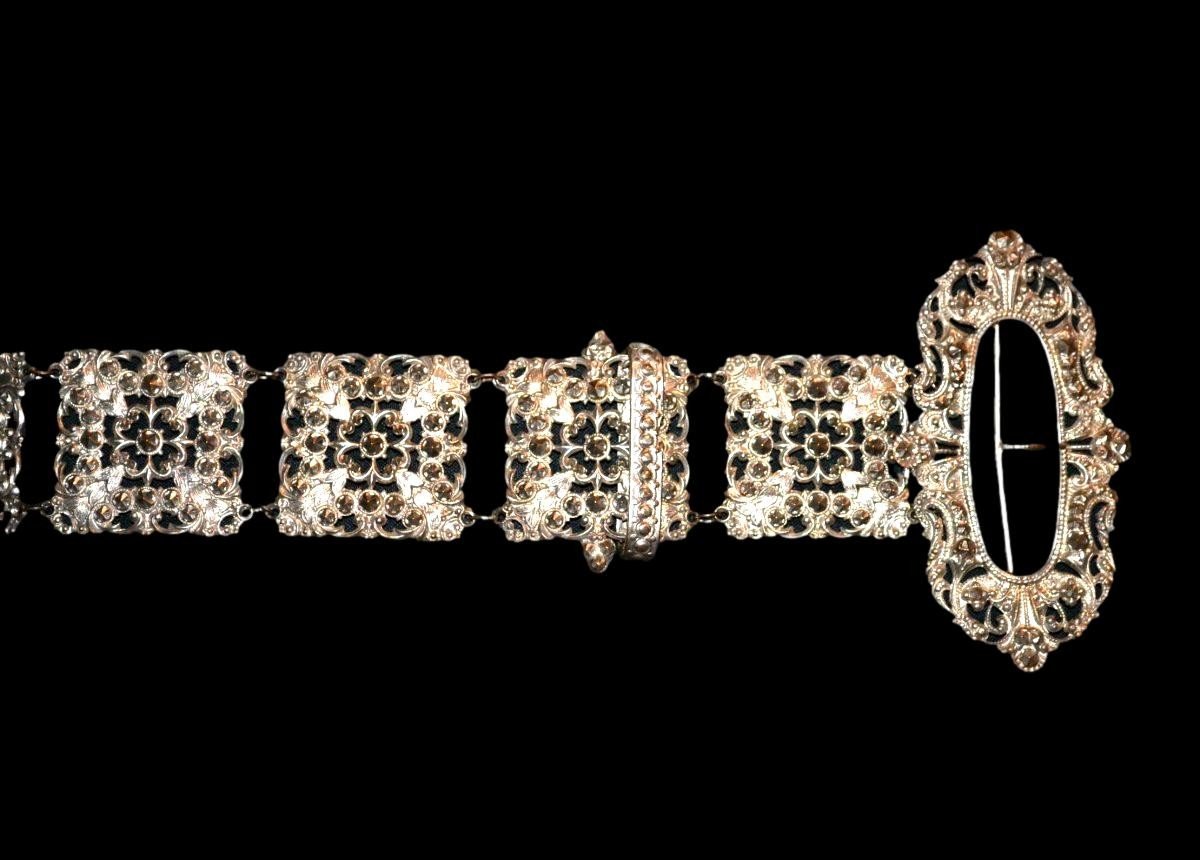 Ceinture de mariée complète, argent, empire Ottoman vers 1900 - 1920, très bon état-photo-4