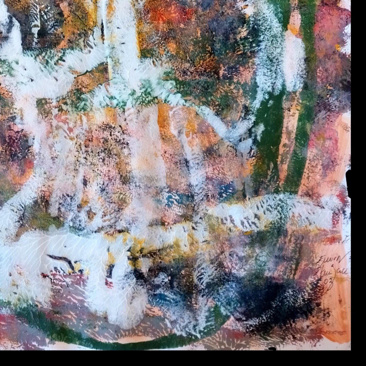 Erwin Steinbach - "the Walker" 2003, Acrylic & Gouache On Vellum - 65 X 50 Cm-photo-2