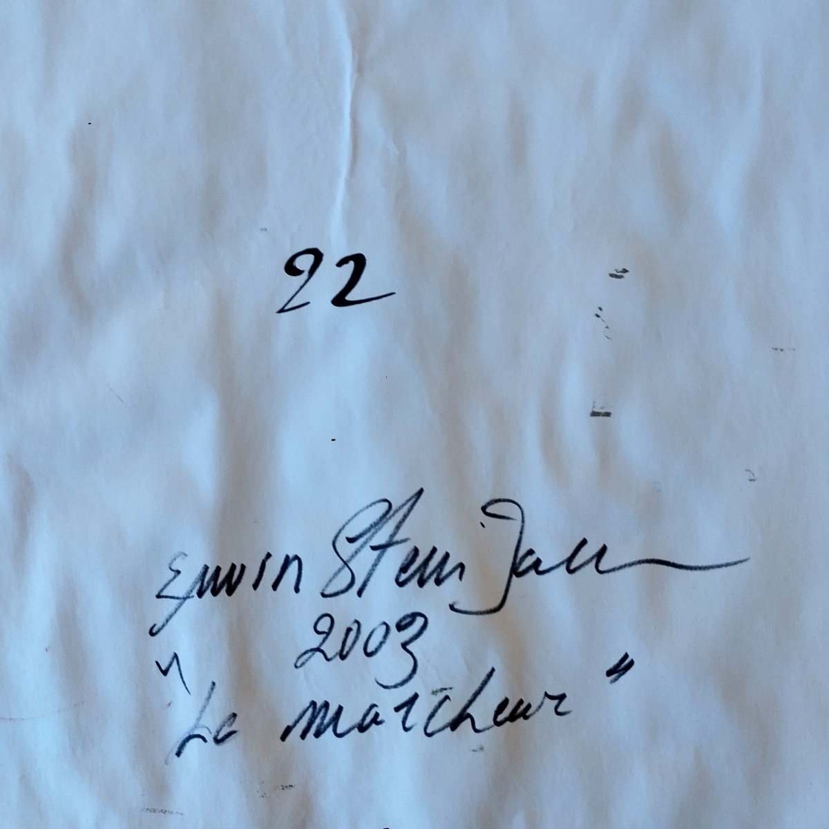 Erwin Steinbach - "the Walker" 2003, Acrylic & Gouache On Vellum - 65 X 50 Cm-photo-4