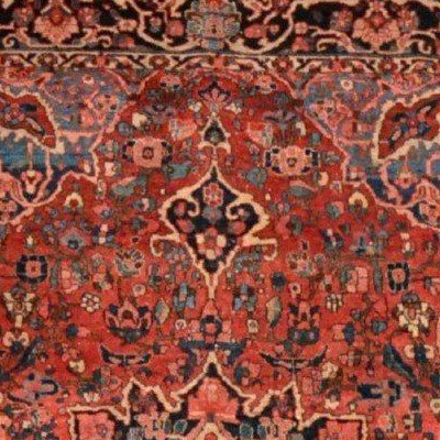 Tapis Mechkabad ancien, 140 x 219 cm, laine nouée main finement, Iran  XIXème, dynastie Kadjar-photo-5