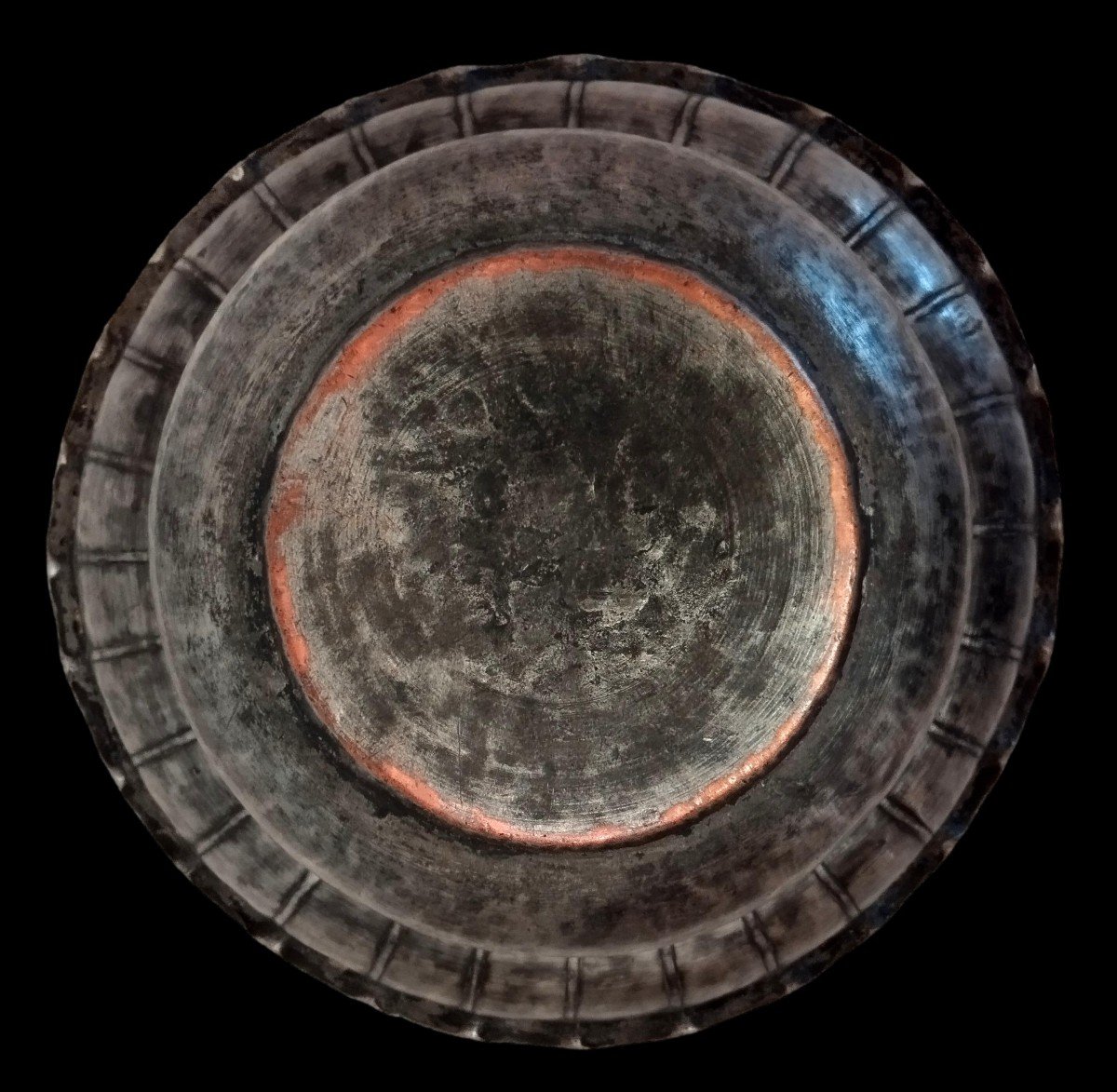 Ottoman Ewer Basin, Engraved Tinned Copper, 19th Century Ottoman Art-photo-4