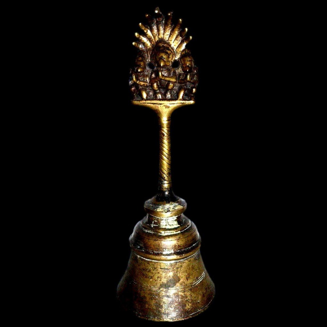 Ghanta Bell, Bronze, Internal Clapper, South India, Asia, 18th Century, Shivaite Cult-photo-2