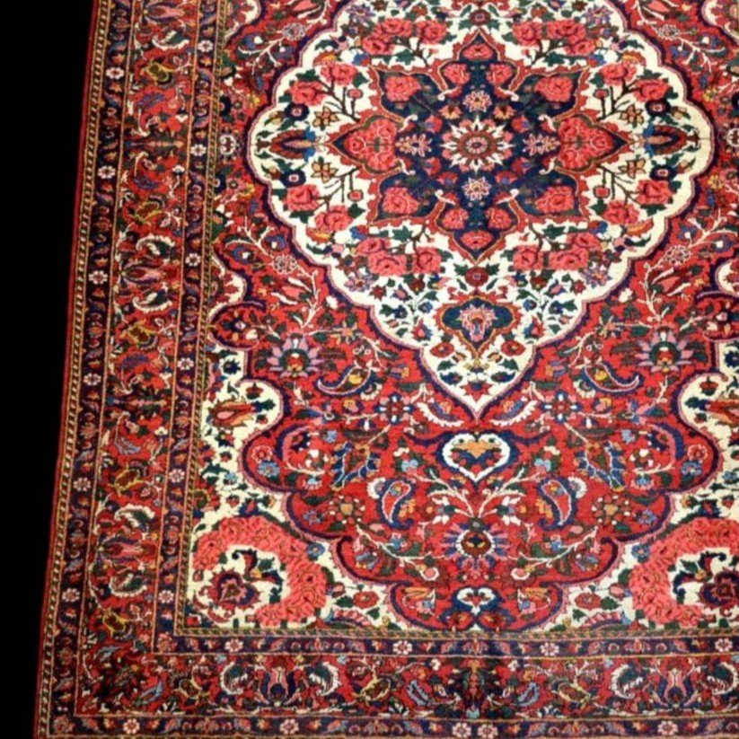 Tapis Bakhtiar ancien, 147 x 211 cm, laine nouée main en Iran vers 1920 - 1930,  très bel état-photo-4