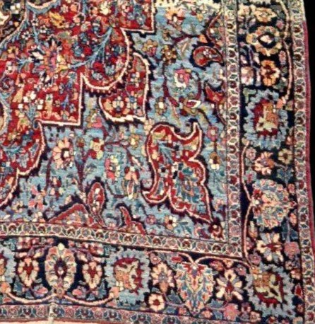 Tapis de Ghoum daté de 1923, 137 x 199 cm, laine & soie nouées main, signé, daté, Iran-photo-7