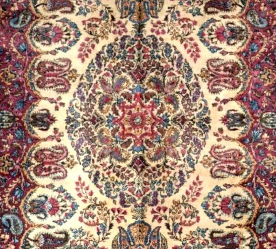 Kirman Rug, 117 X 210 Cm, Hand-knotted Kork Wool Circa 1970 In Iran, In Very Good Condition