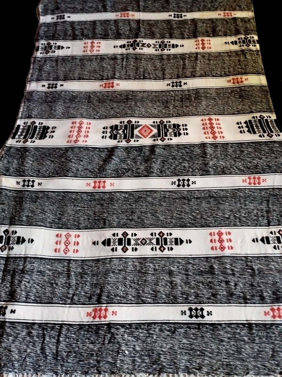 Berber Blanket, Virgin Wool, 155 X 250 Cm, Woven By Women, Atlas, Morocco Before 1970-photo-2