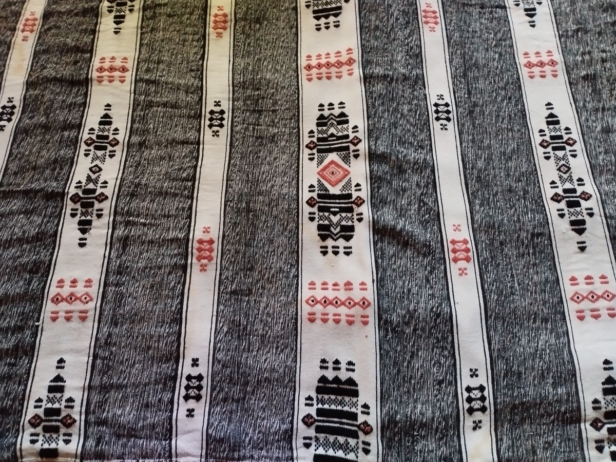 Berber Blanket, Virgin Wool, 155 X 250 Cm, Woven By Women, Atlas, Morocco Before 1970-photo-3