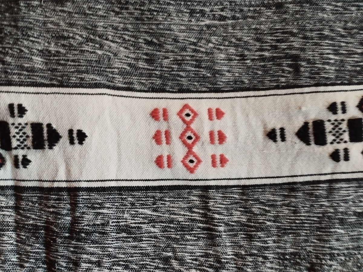Berber Blanket, Virgin Wool, 155 X 250 Cm, Woven By Women, Atlas, Morocco Before 1970-photo-5